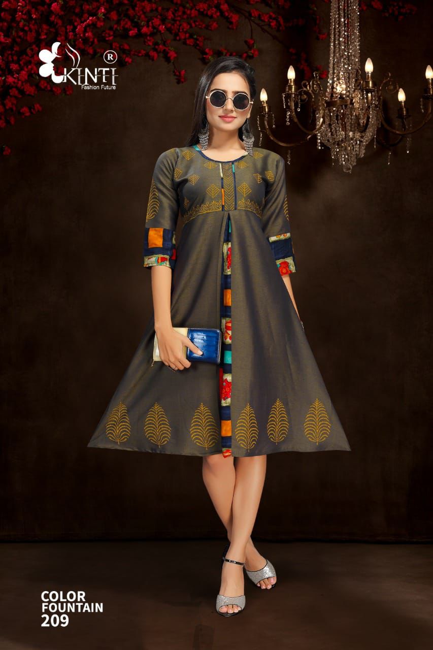 Kinti Colour Fountain 3 Fancy Ethnic Wear Rayon Anarkali Kurti Collection